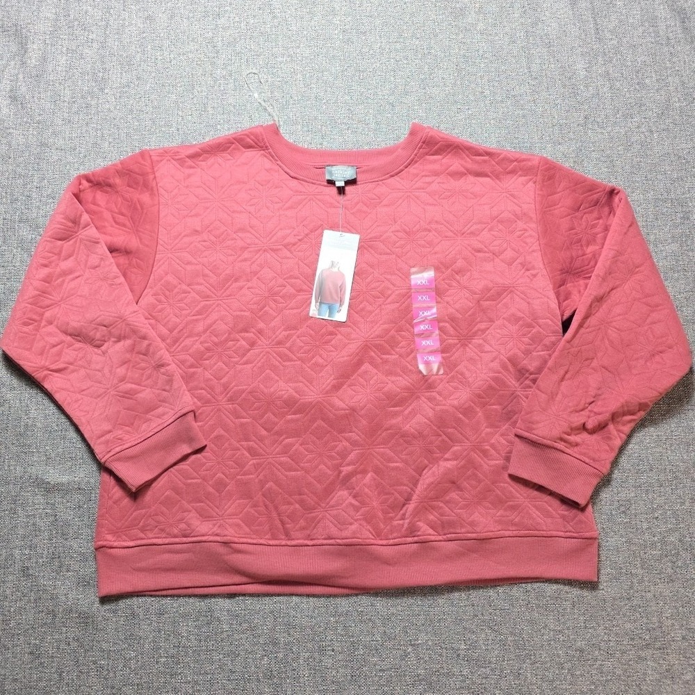 Women's Berkley Jensen Textured Crew Knit Shirt - Mauvewood -‎ Size XXL